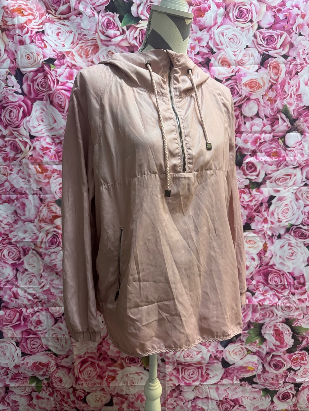 La Hearts Light Pink Hooded Pullover Windbreaker ~ Boutique